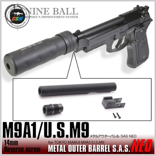 [라이락스] Marui M9A1/US.M9 Metal Outer Barrel SAS NEO[14mm CCW]