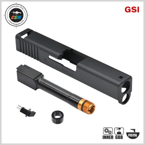 [GSI] Non Tilting Metal Slide Set for Marui Glock19 Gen4 (마루이 글록19 젠4 논틸팅바렐 메탈슬라이드)